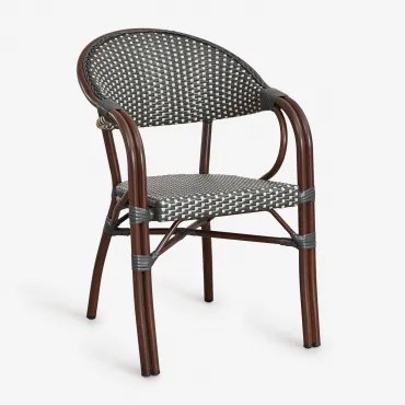 Brielle Bistro Stapelbare Aluminium Eetkamerstoel Met Armleuningen Grijs – Grafiet - Gardenia Wit - Sklum