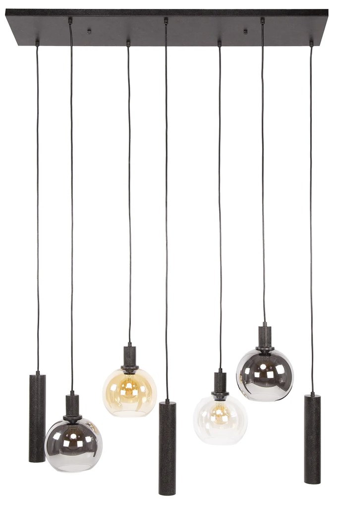 Design Hanglamp Met Glazen Bollen Zwart