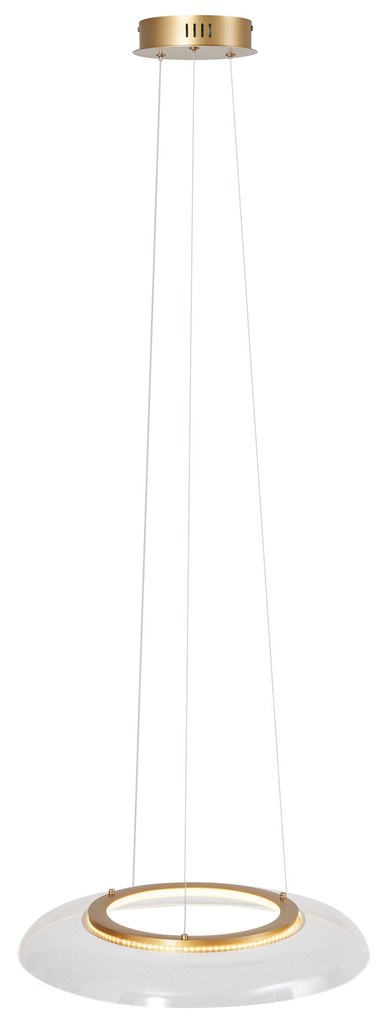 Design hanglamp goud en transparant 3-staps dimbaar - Scacrylic