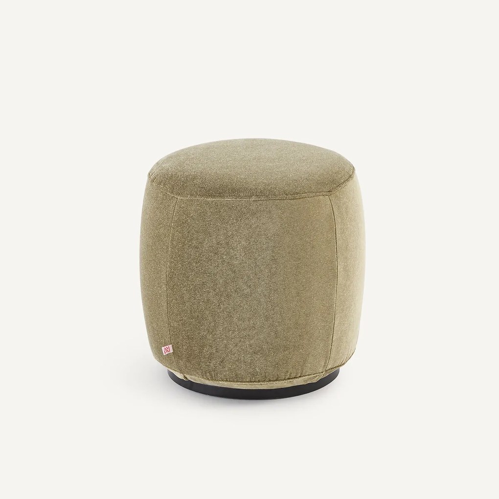 Voetenbank van linnen fluweel, Rosebury, ontwerp Emmanuel Gallina