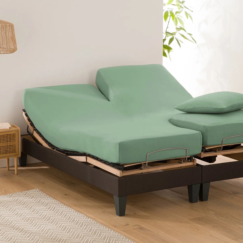 Effen hoeslaken in bio katoen, verstelbare bedbodem, Scenario