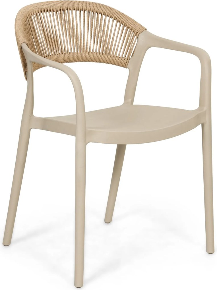 Tuinset 6 personen 150 cm Kunststof Taupe Domani Furniture Toscano/Arancia