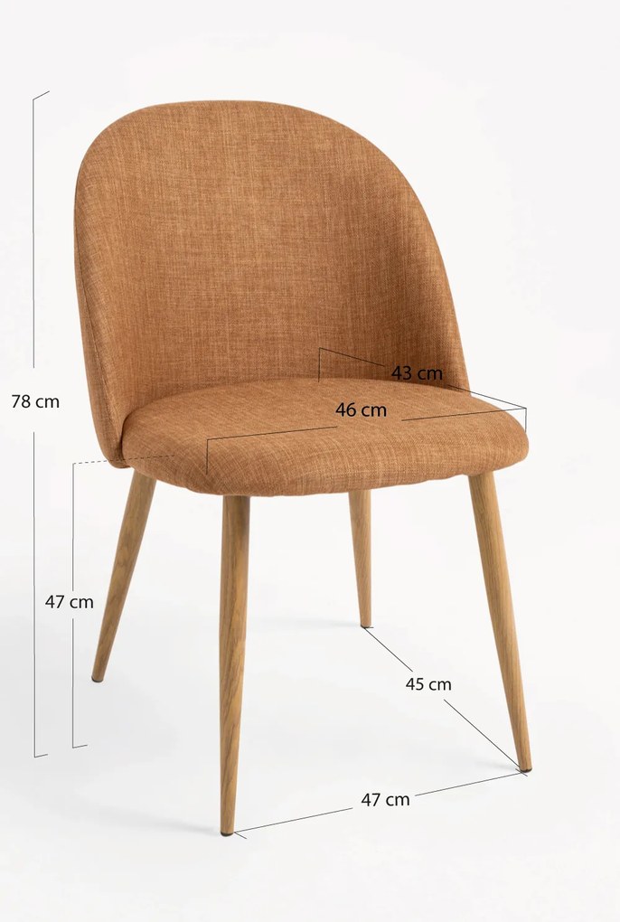 Pak 4 Vint Stoffen Stoelen