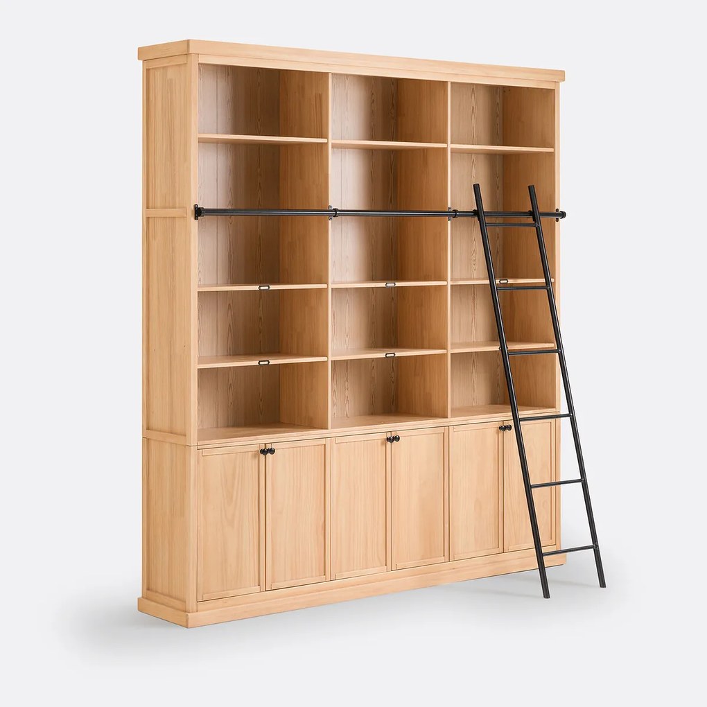 Boekenkast in grenen met ladder, Dario