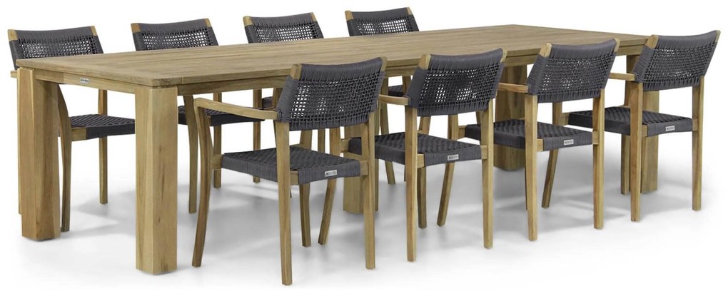 Tuinset 8 personen 300 cm Rope Grijs Lifestyle Garden Furniture Dallas/Brighton