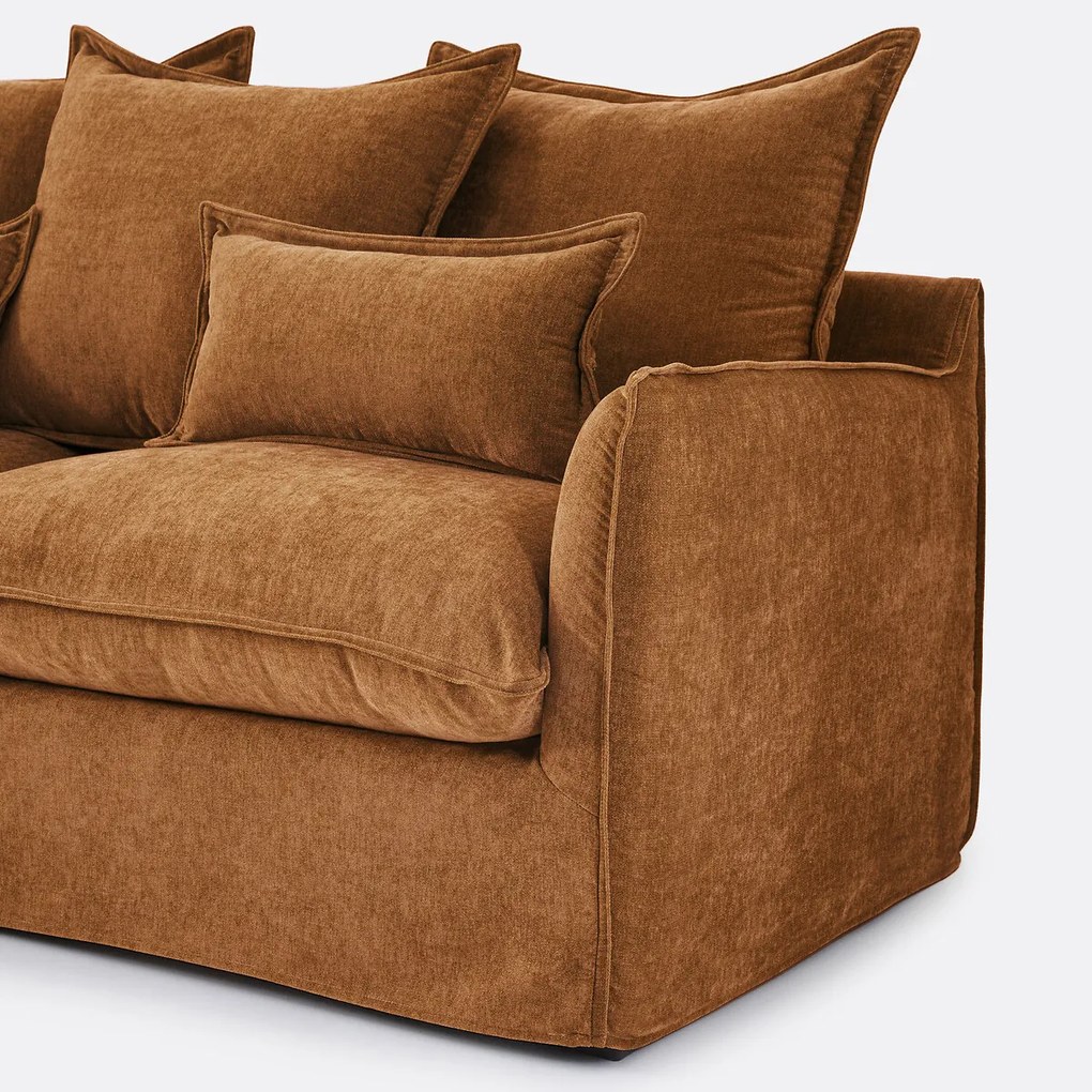 Hoekbank links, afneembare hoes, 4 zits, in gevlekt polyester, ODNA