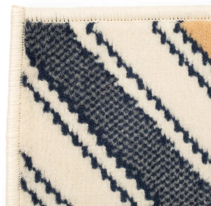 vidaXL Vloerkleed modern zigzag ontwerp 120x170 cm bruin/zwart/blauw