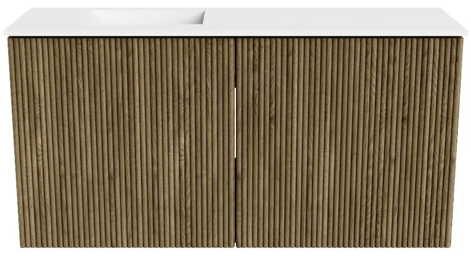 Mondiaz Joya 80cm toiletmeubel dusk met wastafel faye links zonder kraangat talc