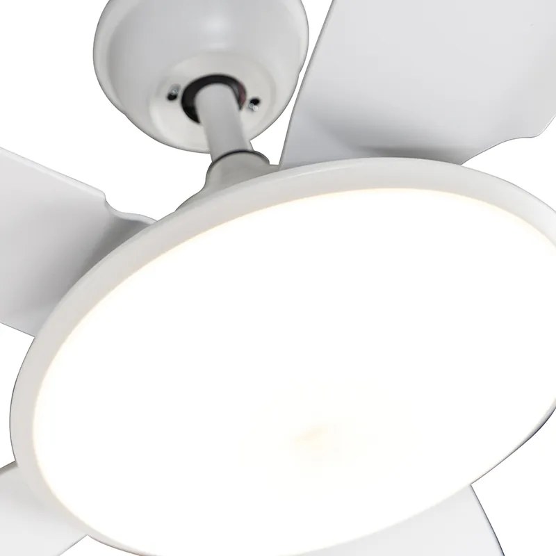 Plafondventilator met lamp wit 130cm incl. LED dimbaar met afstandsbediening - Vifte Modern rond Binnenverlichting Lamp