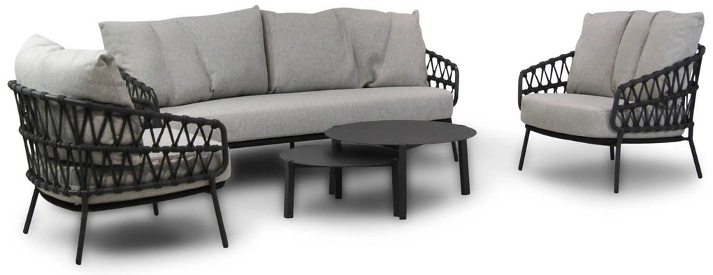 Stoel en Bank Loungeset 5 personen Aluminium/Rope Grijs 4 Seasons Outdoor Seasons