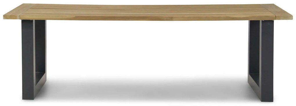 Dining Tuintafel rechthoekig antraciet 240 x 100 cm Aluminium/Teak Old teak greywash Talai