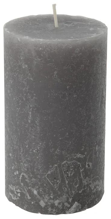 Kaars rustiek - grijs - 7x12 cm