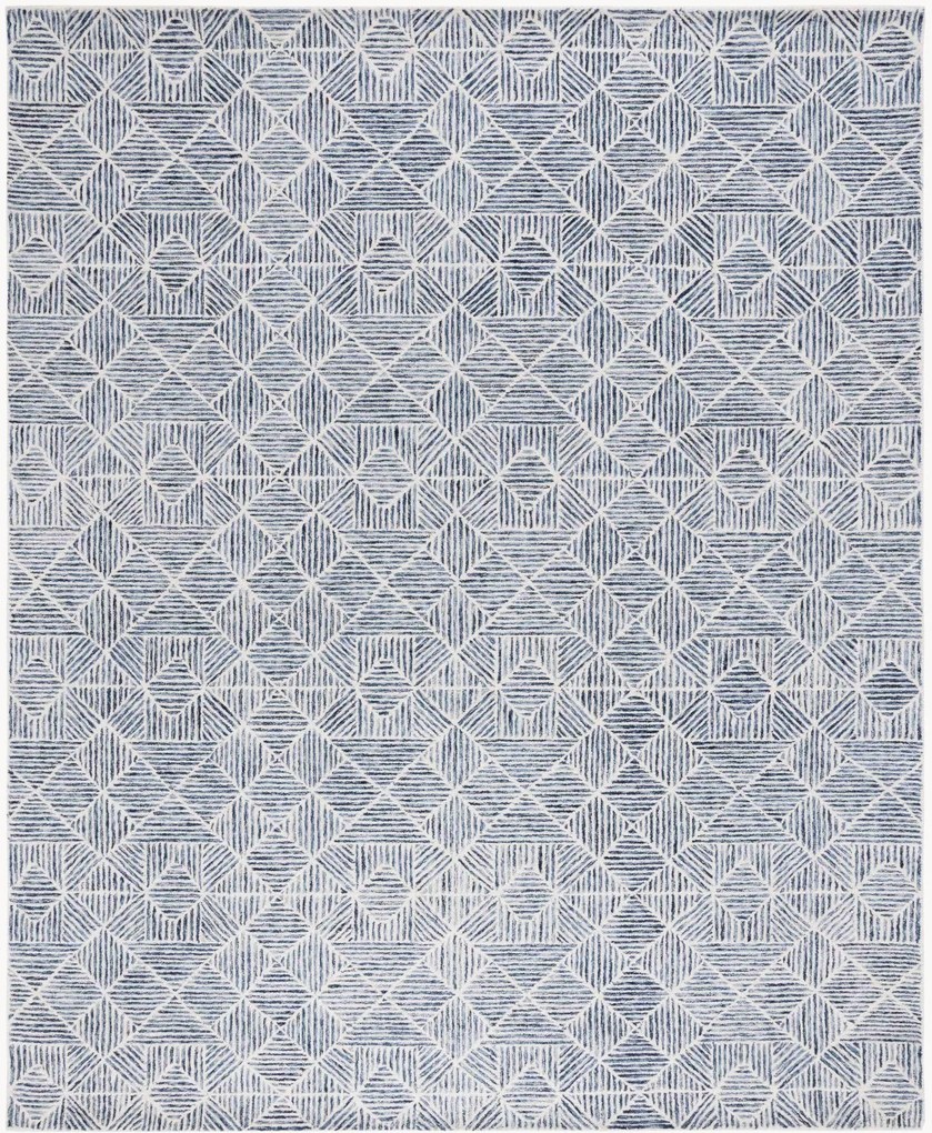 Handgetuft laagpolig wollen vloerkleed Azure