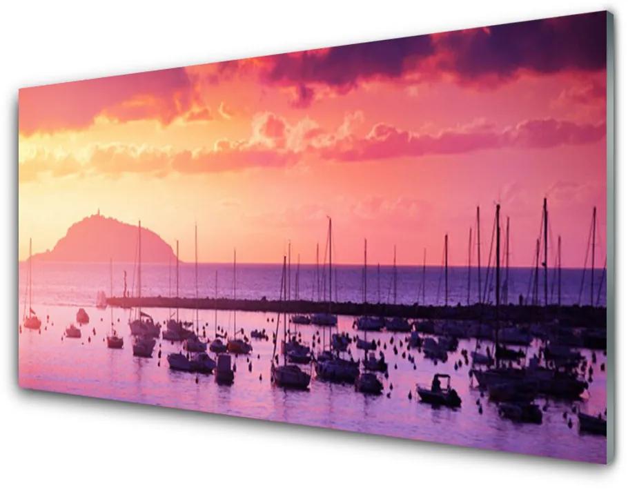 Glas schilderij Zee landschap 100x50 cm