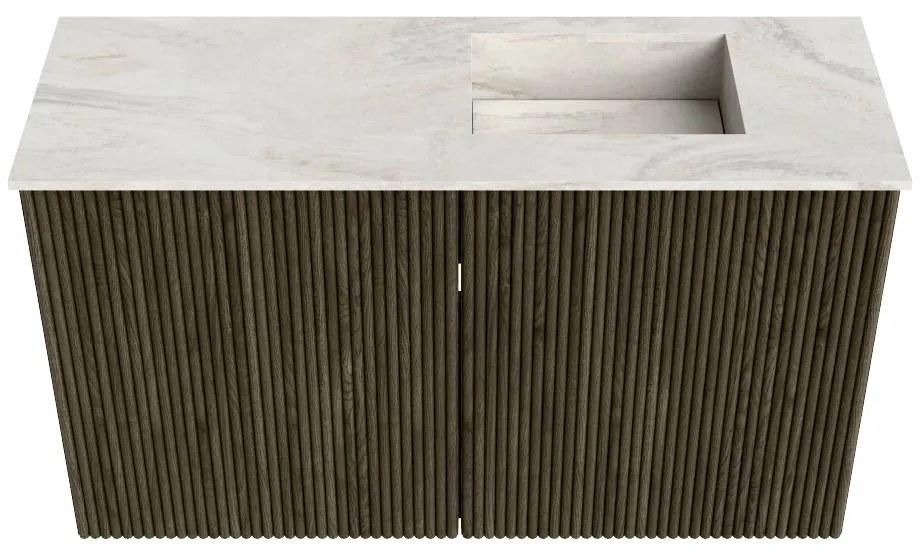 Mondiaz Joya DLux 70cm toiletmeubel shadow met wastafel faye rechts 1 kraangat ostra