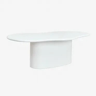 Ovale Eettafel 230x130 Cm In Beton Vaduz Wit - Sklum