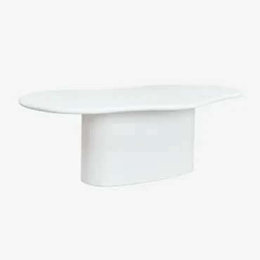 Ovale Eettafel 230x130 Cm In Beton Vaduz Wit - Sklum