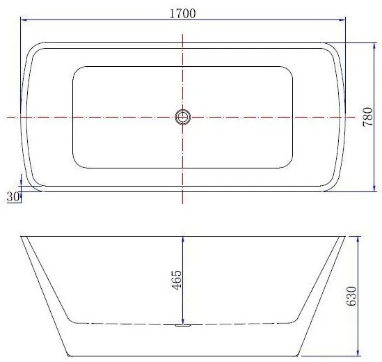 Mueller Coin vrijstaand bad glans wit 170x78cm inclusief afvoer