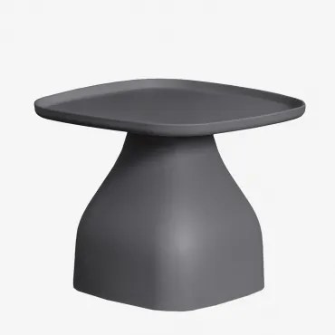 Vierkante Bijzettafel 50x50 Cm Van Polypropyleen Jubarri Grijs – Grafiet & ↑38 Cm - Sklum