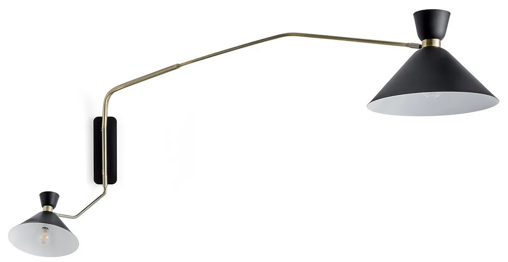 Dubbele wandlamp XL verouderde messing, Zoticus
