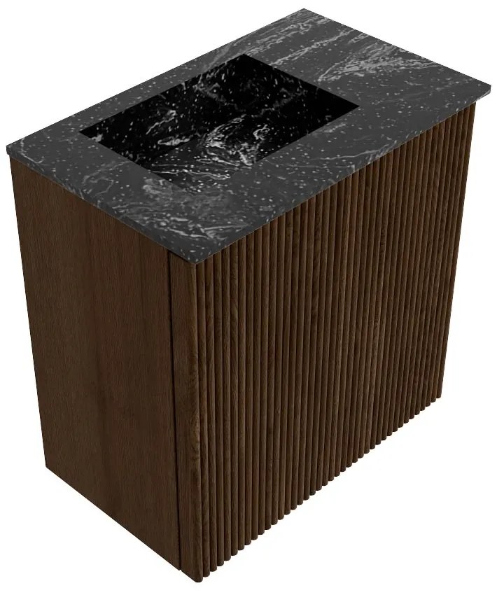 Mondiaz Joya DLux 40cm toiletmeubel walnut met wastafel faye links 1 kraangat lava