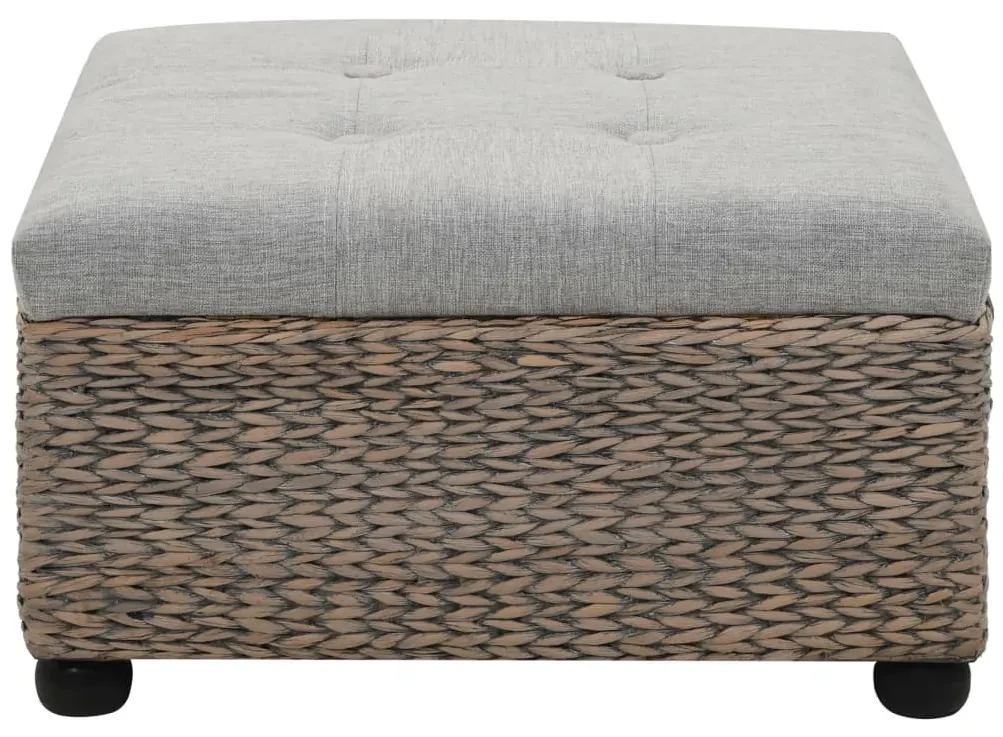 vidaXL Poef 65x65x40 cm zeegras grijs