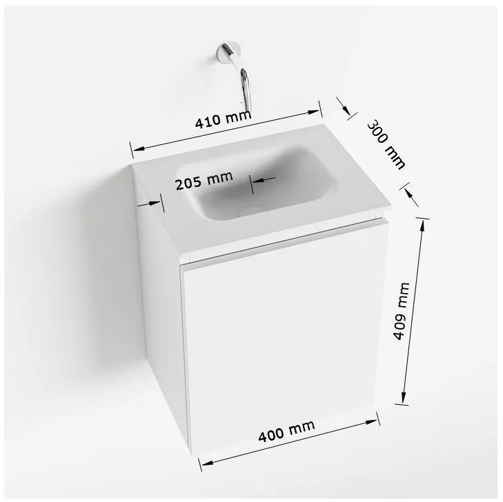 Mondiaz Olan 40cm toiletmeubel army met wastafel urban midden geen kraangat