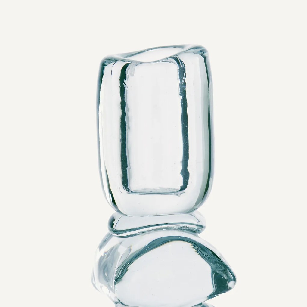 Transparante glazen kandelaar, H23 cm, Qimera