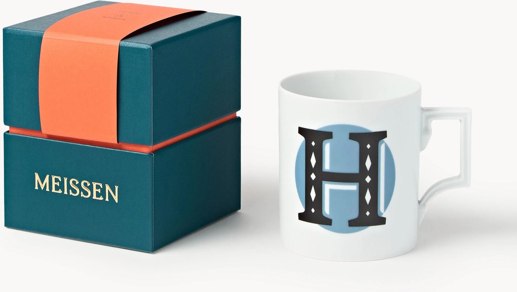 Handgemaakte beker Initials met decoratief motief