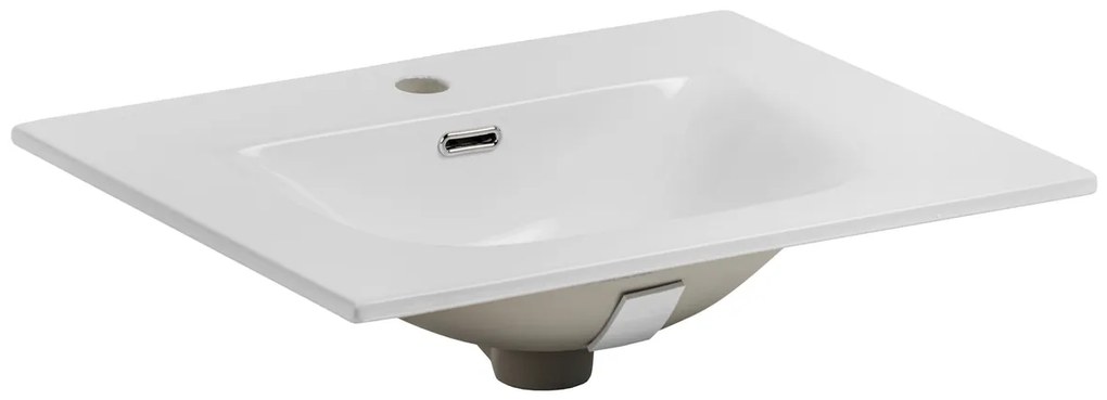 Comad Iconic White badkamermeubel 60cm met witte wastafel 1 kraangat