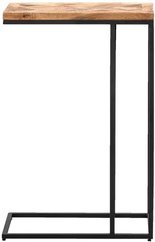 Bijzettafel Mason - bruin/zwart - 60x40x25 cm - Leen Bakker