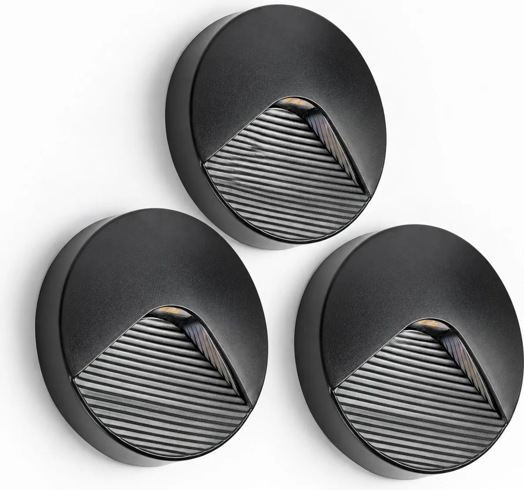 Set van 3 Emily Muurlampen Zwart