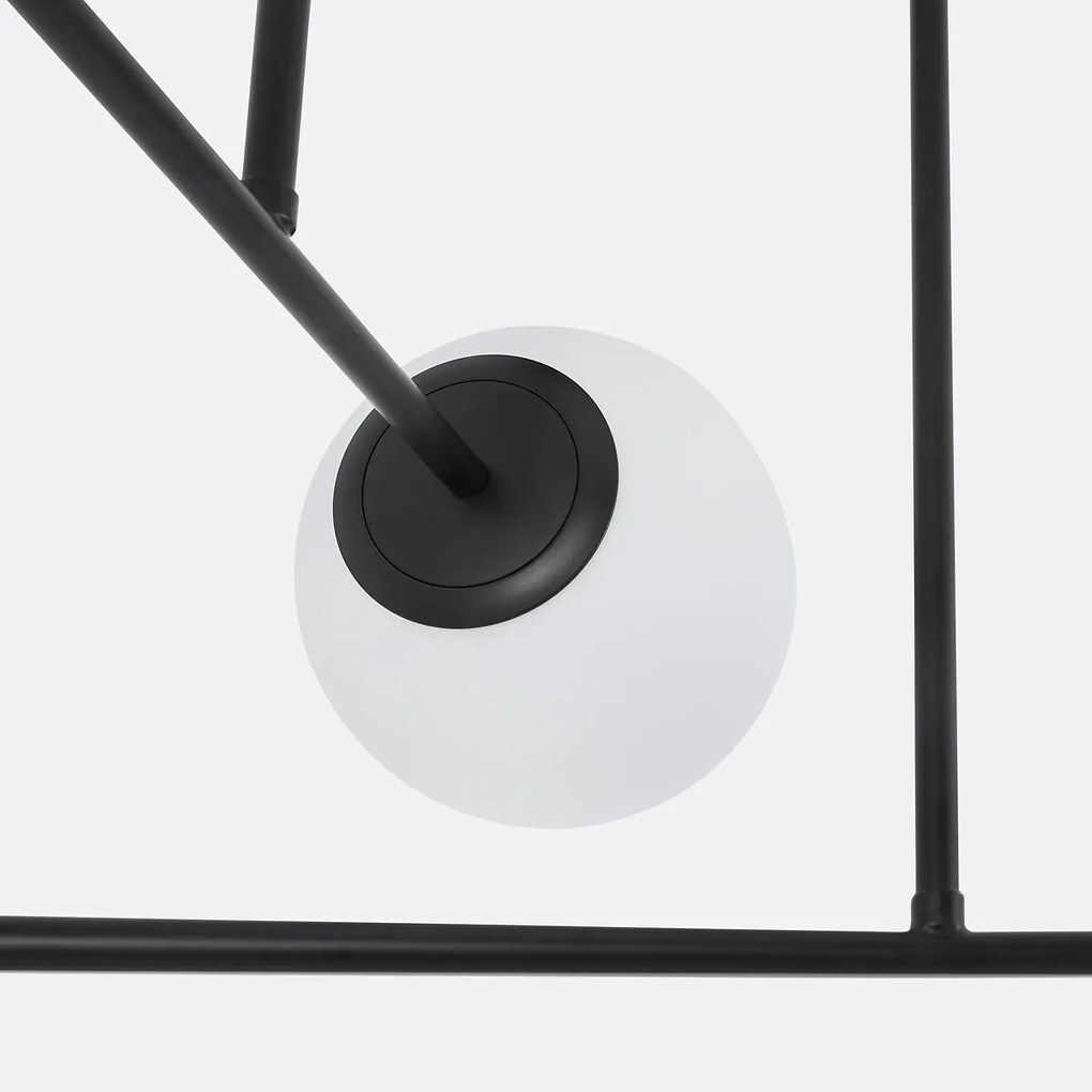 Hanglamp in metaal en opaline glas, Atea