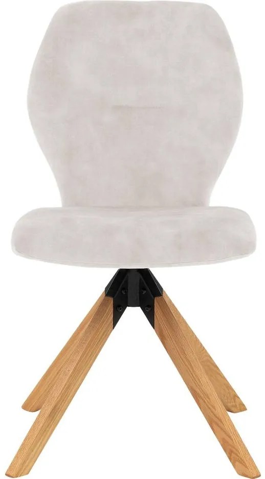 Goossens Eetkamerstoel Hera wit velvet stof leuning, modern design