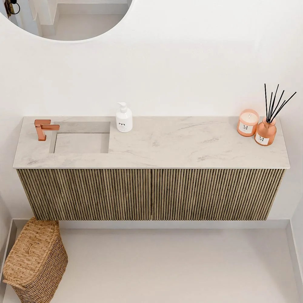 Mondiaz Joya DLux 100cm toiletmeubel dusk met wastafel faye links 1 kraangat opalo