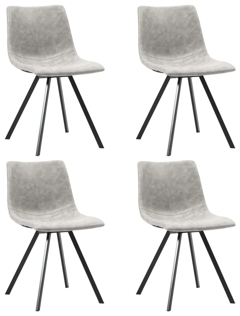 vidaXL Eetkamerstoelen 4 st kunstleer lichtgrijs