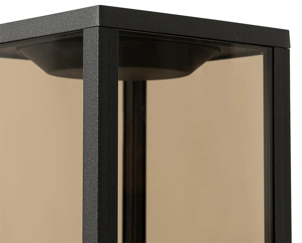 Staande buitenlamp zwart met smoke 80 cm IP44 - Charlois