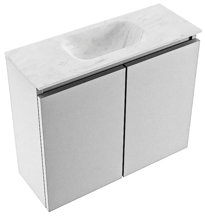 Mondiaz Ture DLux toiletmeubel 60cm plata met wastafel opalo midden zonder kraangat