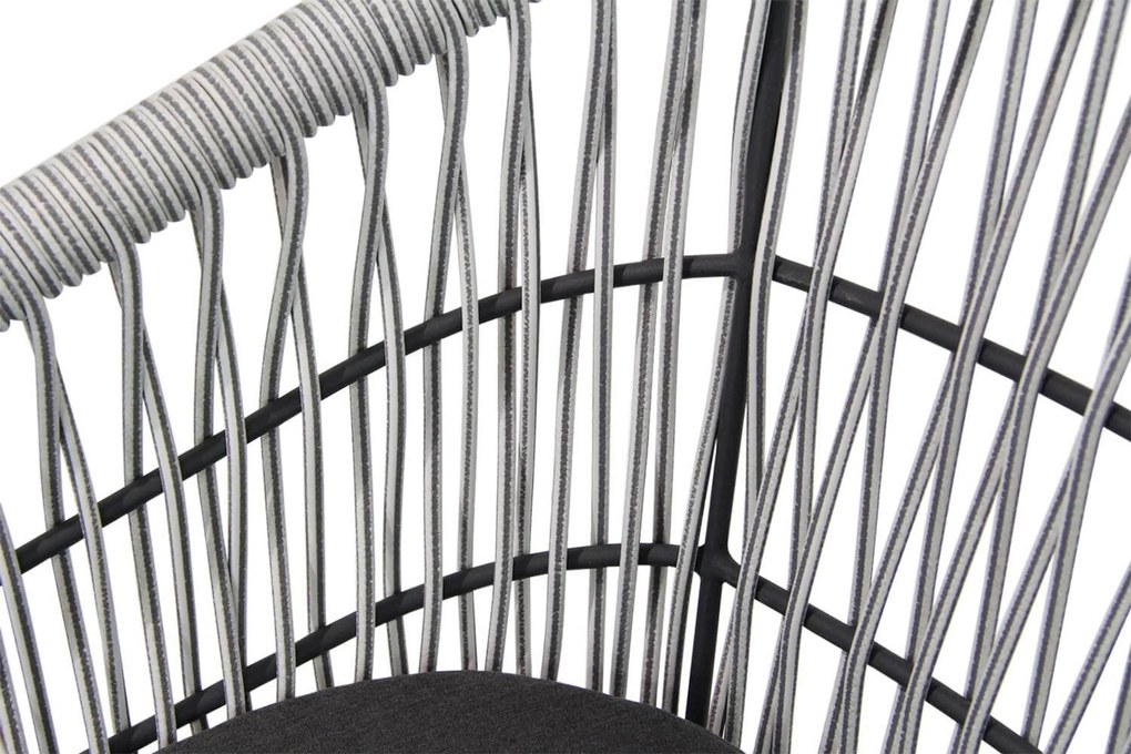Tuinset Ronde Tuintafel 4 personen 130 cm Rope Wit  Lifestyle Garden Furniture Western/Montana
