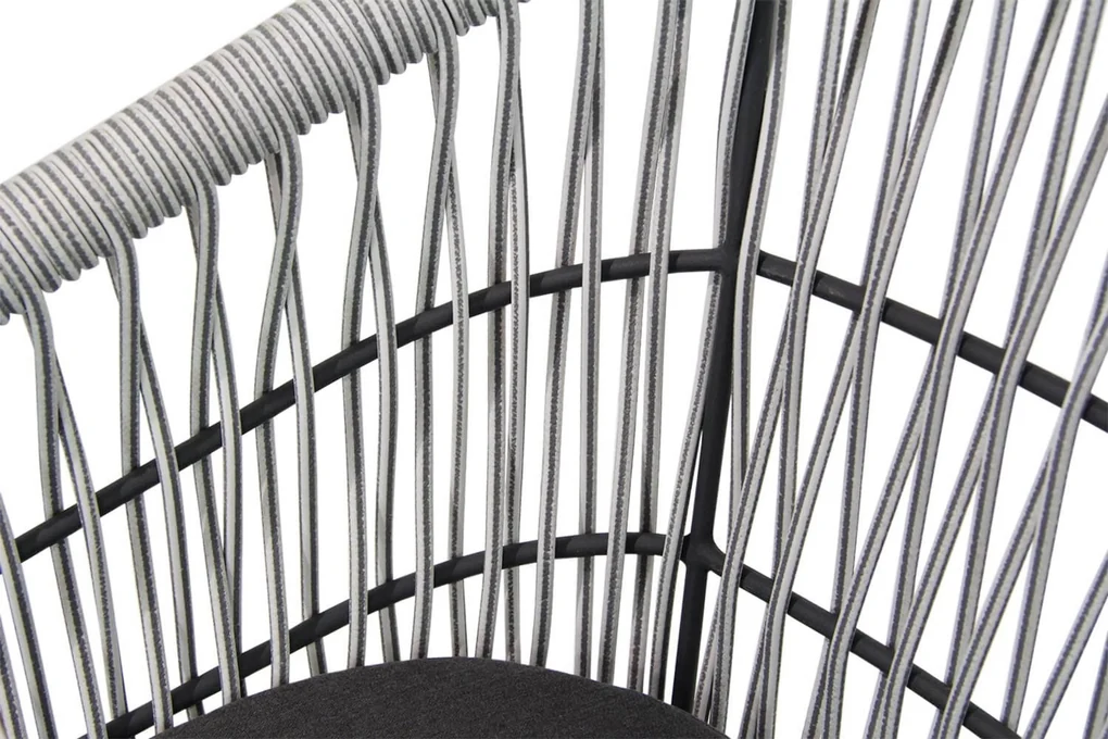 Tuinset Ronde Tuintafel 6 personen 140 cm Rope Wit Lifestyle Garden Furniture Western/Graniet