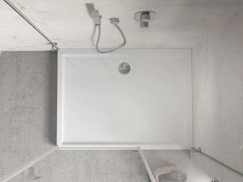 Mexen Flow+ rechthoekige douchebak 80 x 70 cm, wit glans - 46R107080H