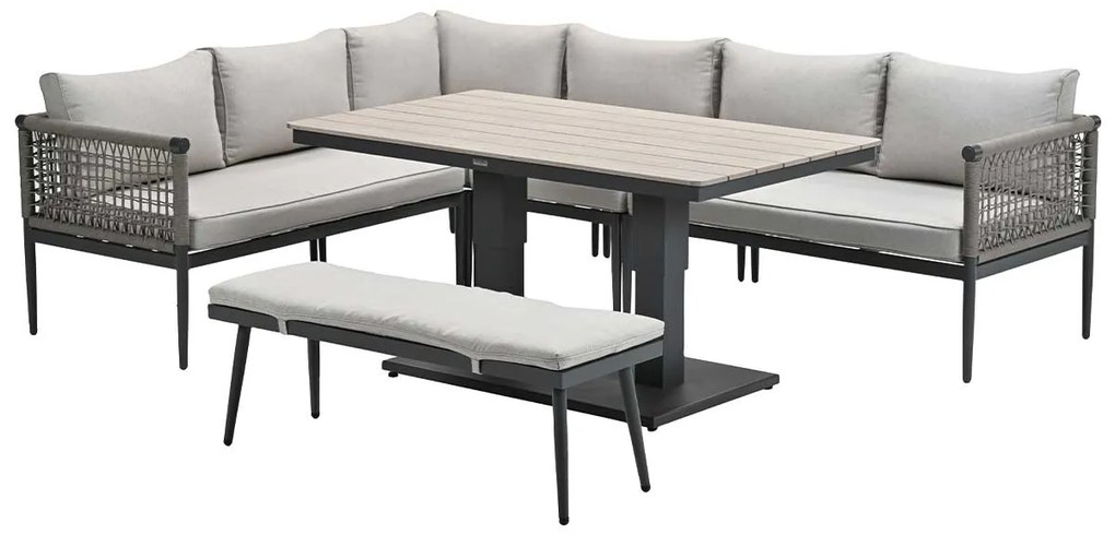 Garden Impressions Burela - Brugge lounge dining set 6-delig links - taupe