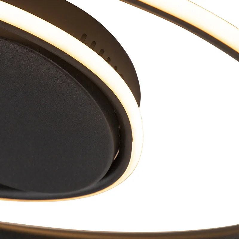 Design plafondlamp zwart incl. LED 3 staps dimbaar - Rowan