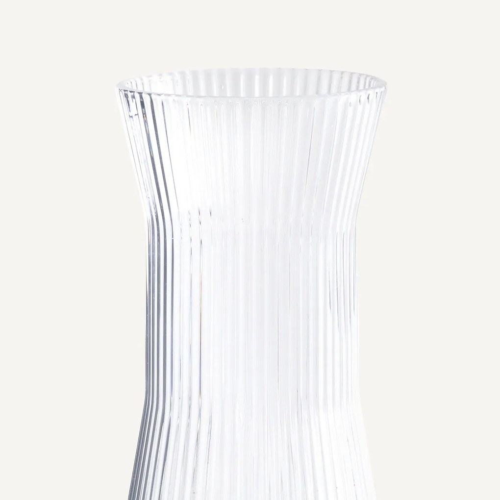 Karaf in transparant geribbeld glas, Strivi