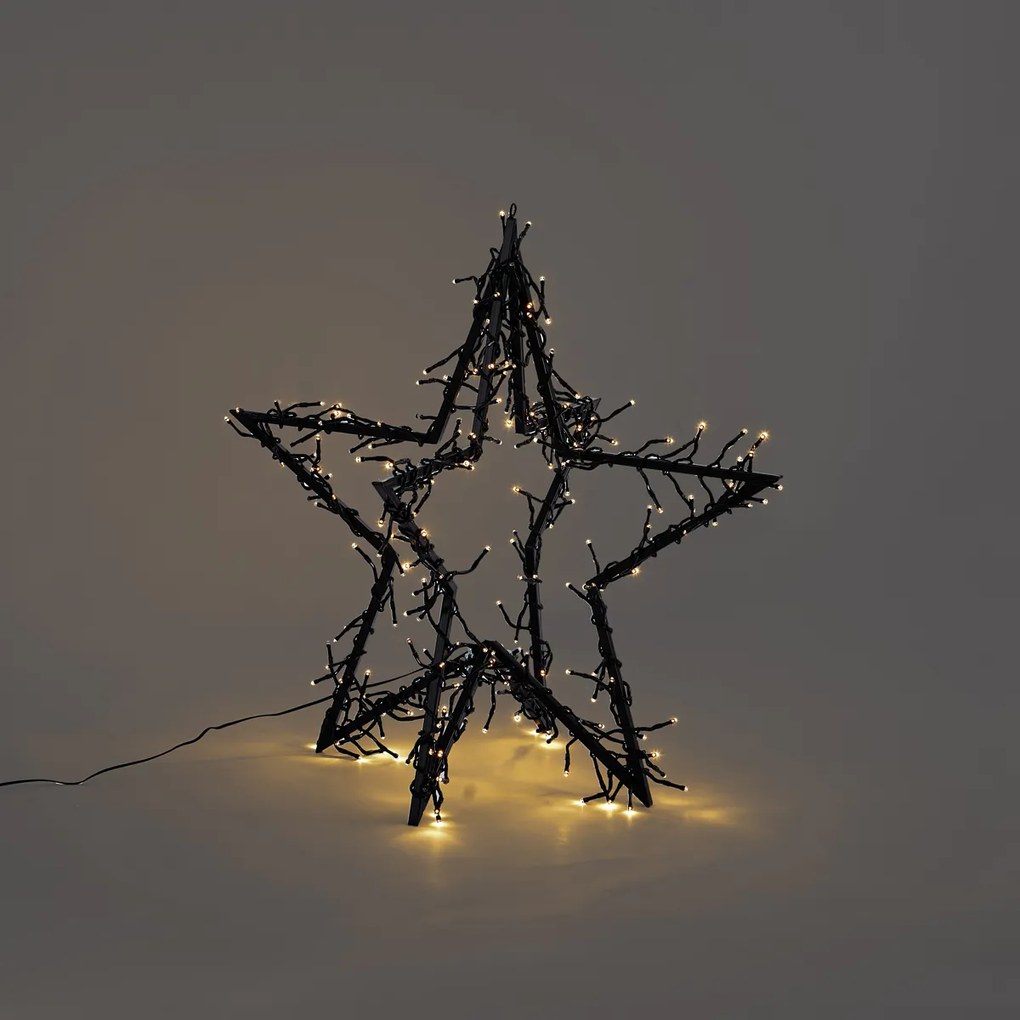 Kerst ster zwart ster incl. LED IP44 - Brilli