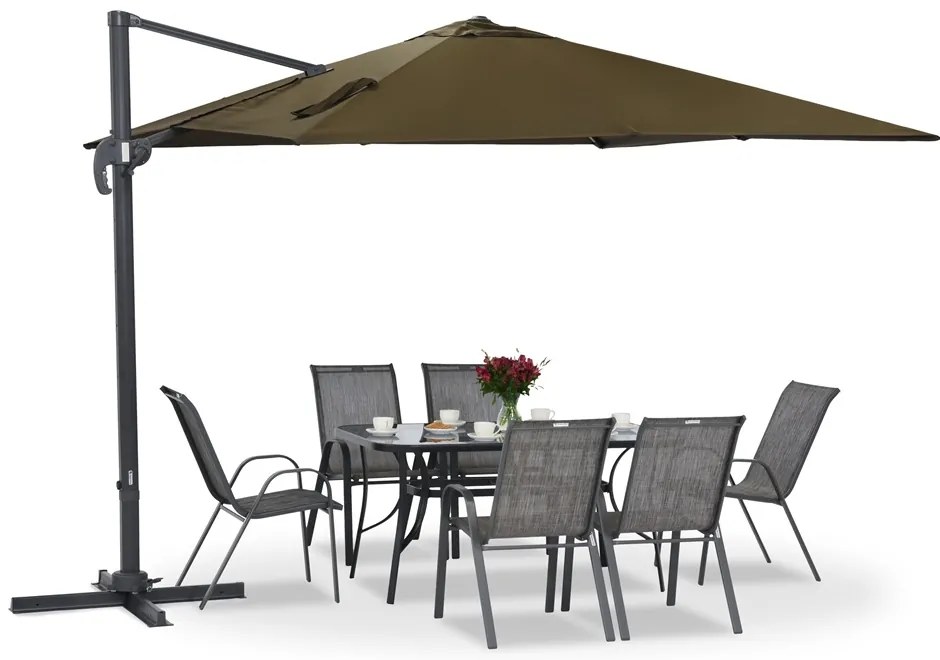Garden Point bruin Siena 3x3m paraplu
