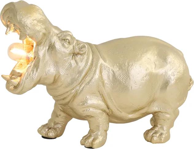 Light & Living Tafellamp Hippo Mat Goud - Kunststof - Light & Living - Industrieel & robuust