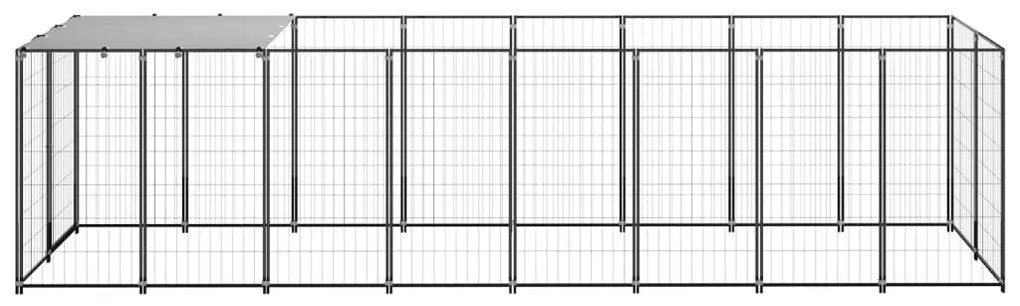 vidaXL Hondenkennel 4,84 m² staal zwart