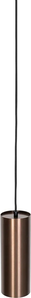 Design hanglamp donkerbrons incl. rail adapter 1-fase - Iconic Tubo