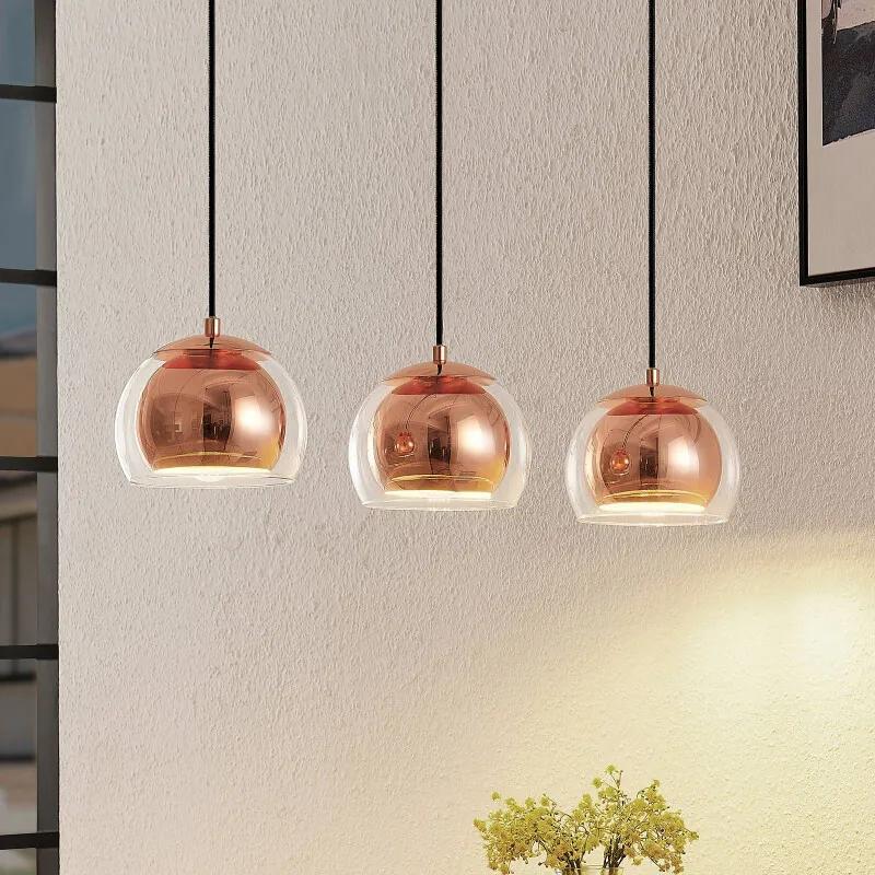 Daymien hanglamp, 3-lamps, koper - lampen-24